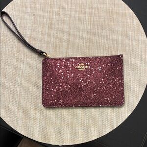 Coach Sparkling Burgundy Wristlet